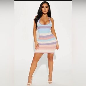 Fashion Nova Multicolor Striped Dress